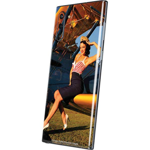 1940s Pin-Up On Stearman Biplane Galaxy Note 10 Skin