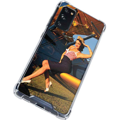 1940s Pin-Up On Stearman Biplane Galaxy S20 FE Clear Case