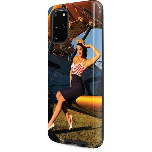 1940s Pin-Up On Stearman Biplane Galaxy S20 Plus Pro Case