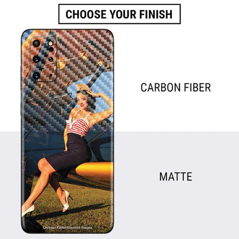 1940s Pin-Up On Stearman Biplane Galaxy S20 Plus Skin