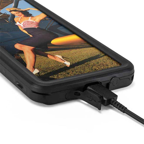 1940s Pin-Up On Stearman Biplane Galaxy S20 Plus Waterproof Case