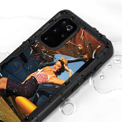 1940s Pin-Up On Stearman Biplane Galaxy S20 Plus Waterproof Case