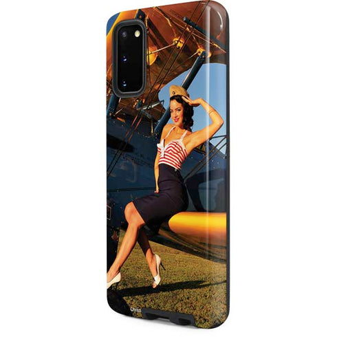 1940s Pin-Up On Stearman Biplane Galaxy S20 Pro Case