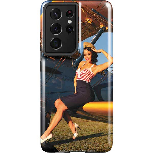 1940s Pin-Up On Stearman Biplane Galaxy S21 Ultra 5G Pro Case