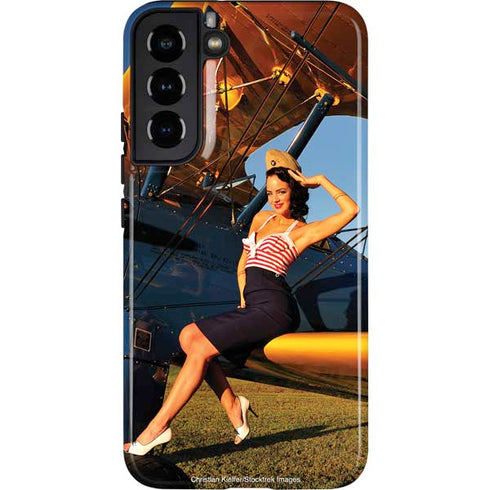 1940s Pin-Up On Stearman Biplane Galaxy S22 Plus Pro Case