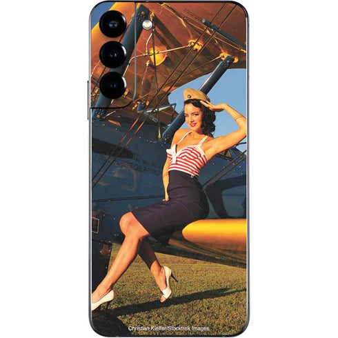 1940s Pin-Up On Stearman Biplane Galaxy S22 Plus Skin