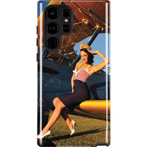 1940s Pin-Up On Stearman Biplane Galaxy S22 Ultra Pro Case
