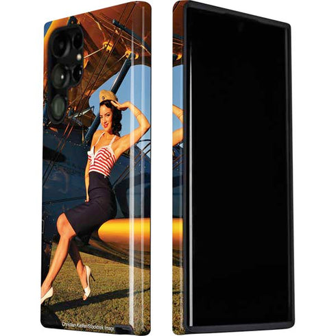 1940s Pin-Up On Stearman Biplane Galaxy S22 Ultra Pro Case