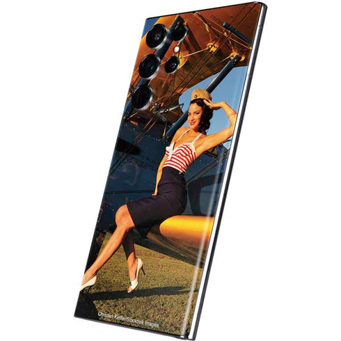 1940s Pin-Up On Stearman Biplane Galaxy S22 Ultra Skin
