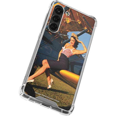 1940s Pin-Up On Stearman Biplane Galaxy S23 Plus Clear Case