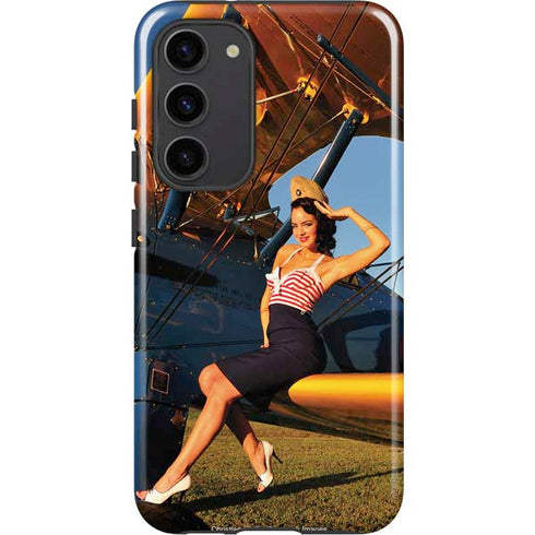 1940s Pin-Up On Stearman Biplane Galaxy S23 Plus Pro Case