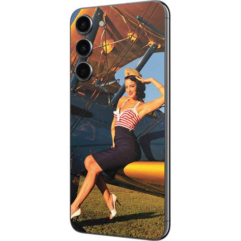 1940s Pin-Up On Stearman Biplane Galaxy S23 Plus Skin