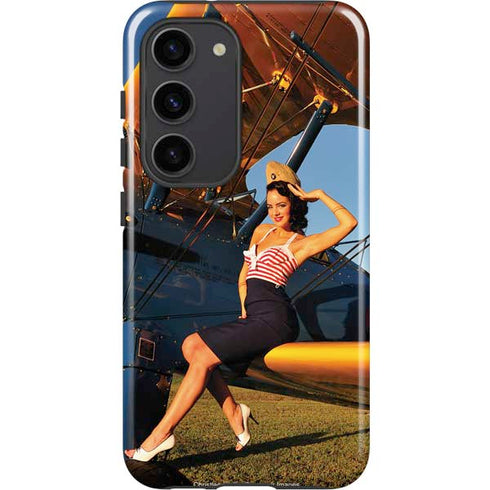 1940s Pin-Up On Stearman Biplane Galaxy S23 Pro Case