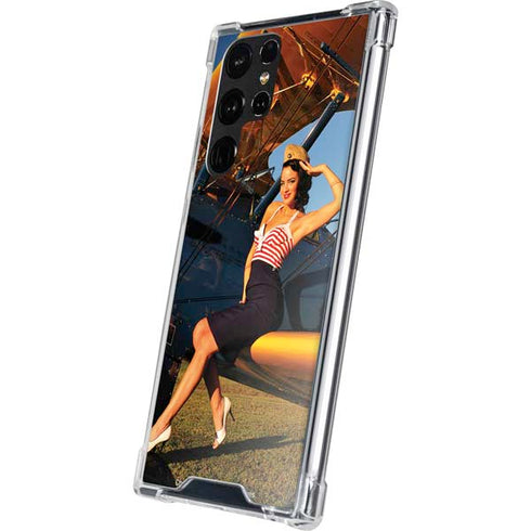 1940s Pin-Up On Stearman Biplane Galaxy S23 Ultra Clear Case