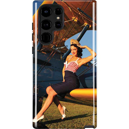 1940s Pin-Up On Stearman Biplane Galaxy S24 Ultra Impact Case