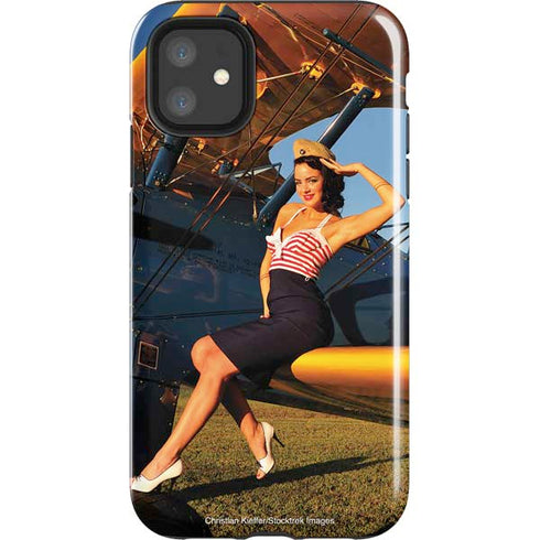 1940s Pin-Up On Stearman Biplane iPhone 11 Impact Case