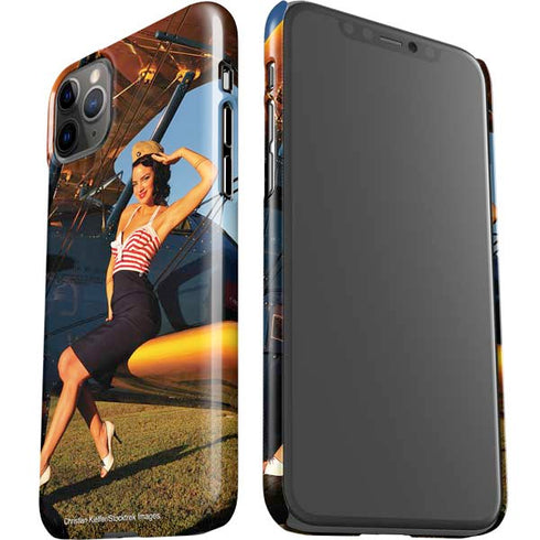 1940s Pin-Up On Stearman Biplane iPhone 11 Pro Max Lite Case