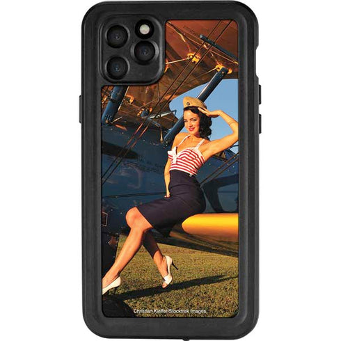1940s Pin-Up On Stearman Biplane iPhone 11 Pro Max Waterproof Case
