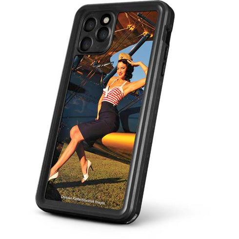 1940s Pin-Up On Stearman Biplane iPhone 11 Pro Max Waterproof Case