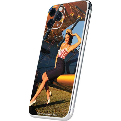 1940s Pin-Up On Stearman Biplane iPhone 11 Pro Skin