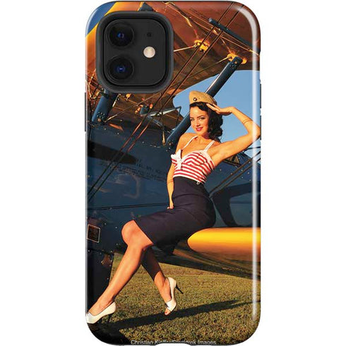 1940s Pin-Up On Stearman Biplane iPhone 12 Impact Case
