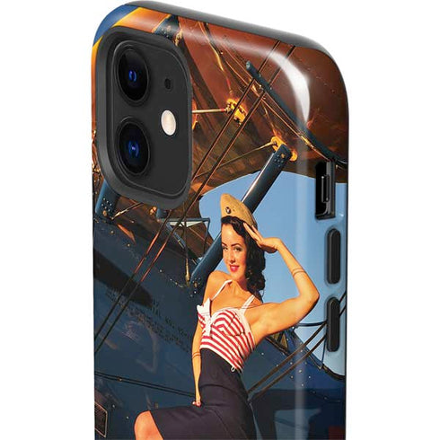 1940s Pin-Up On Stearman Biplane iPhone 12 Impact Case
