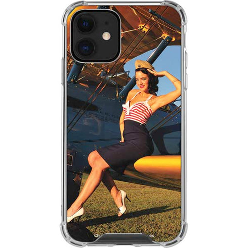 1940s Pin-Up On Stearman Biplane iPhone 12 Mini Clear Case