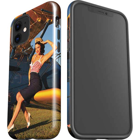 1940s Pin-Up On Stearman Biplane iPhone 12 Mini Impact Case