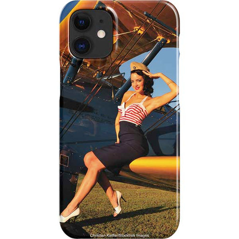 1940s Pin-Up On Stearman Biplane iPhone 12 Mini Lite Case