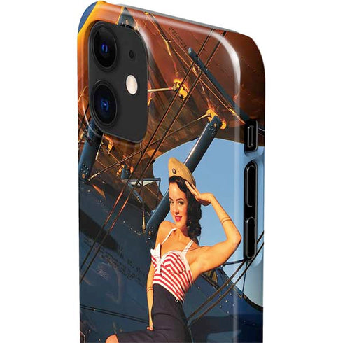 1940s Pin-Up On Stearman Biplane iPhone 12 Mini Lite Case