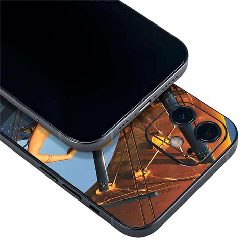 1940s Pin-Up On Stearman Biplane iPhone 12 Mini Skin