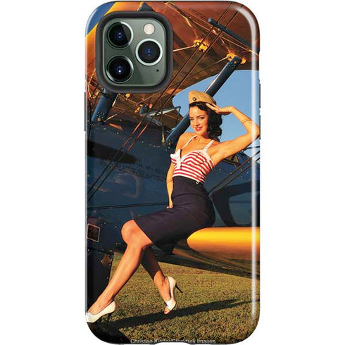 1940s Pin-Up On Stearman Biplane iPhone 12 Pro Max Impact Case