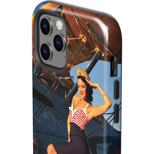 1940s Pin-Up On Stearman Biplane iPhone 12 Pro Max Impact Case