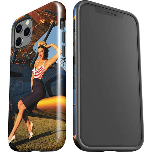 1940s Pin-Up On Stearman Biplane iPhone 12 Pro Max Impact Case