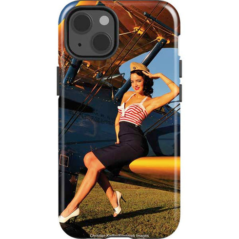1940s Pin-Up On Stearman Biplane iPhone 13 Impact Case