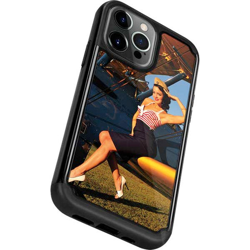1940s Pin-Up On Stearman Biplane iPhone 13 Pro Cargo Case