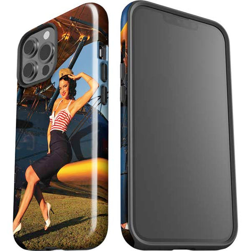 1940s Pin-Up On Stearman Biplane iPhone 13 Pro Max Impact Case