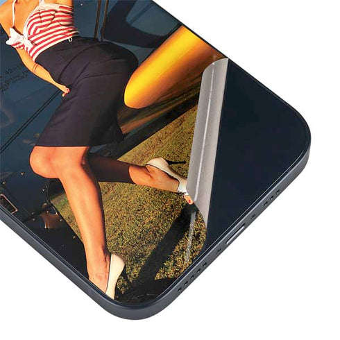 1940s Pin-Up On Stearman Biplane iPhone 14 Plus Skin