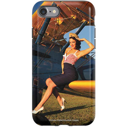 1940s Pin-Up On Stearman Biplane iPhone SE (2nd & 3rd Gen) Pro Case