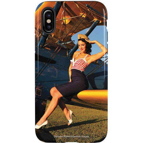 1940s Pin-Up On Stearman Biplane iPhone X Pro Case