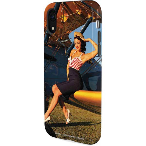 1940s Pin-Up On Stearman Biplane iPhone XR Pro Case