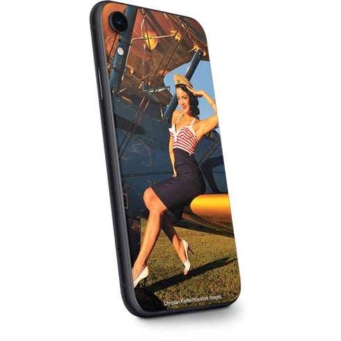 1940s Pin-Up On Stearman Biplane iPhone XR Skin