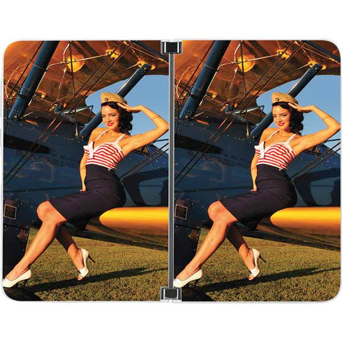 1940s Pin-Up On Stearman Biplane Surface Duo Skin