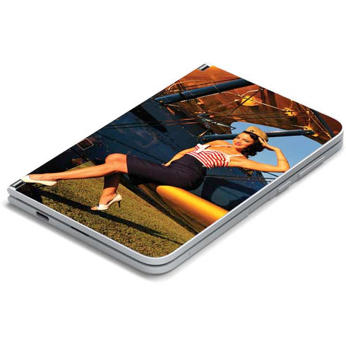 1940s Pin-Up On Stearman Biplane Surface Duo Skin