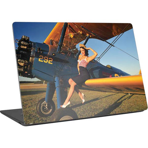 1940s Pin-Up On Stearman Biplane Surface Laptop 4 15in Skin