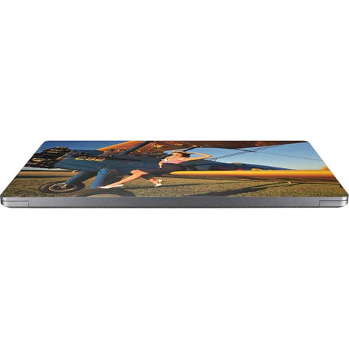 1940s Pin-Up On Stearman Biplane Universal Laptop 13in (10.6 x 7.6in) Skin