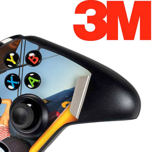 1940s Pin-Up On Stearman Biplane Xbox One Controller Skin