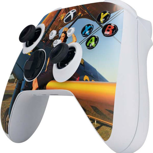 1940s Pin-Up On Stearman Biplane Xbox Series S Controller Skin