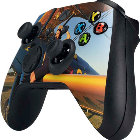1940s Pin-Up On Stearman Biplane Xbox Series X Controller Skin