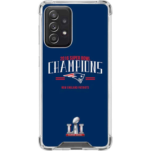 NFL 2016 Super Bowl LI Champions New England Patriots Galaxy A52 5G Clear Case
